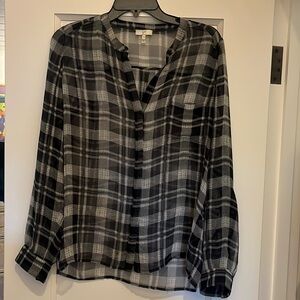 Joie- Sheer plaid blouse Size small